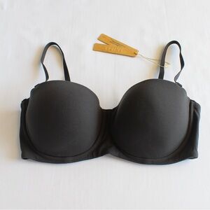 Skims 36C Onyx Black Fits Everybody Strapless Balconette Bra NWT